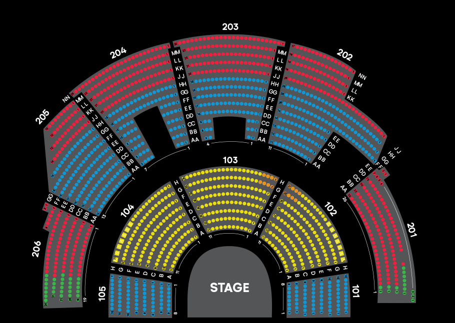 Mystere Seating Chart