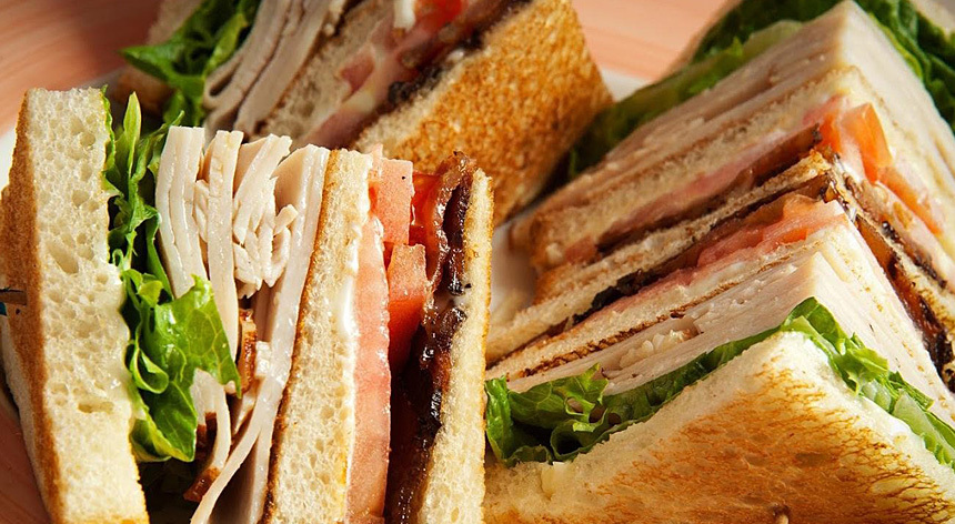 Club sandwich at the Coffee Shop